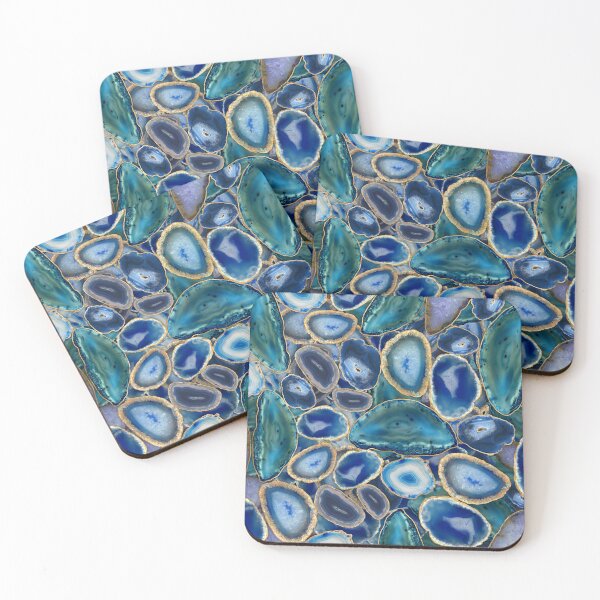 Item preview, Blue Geodes crystal pattern designed and sold by k9printart.