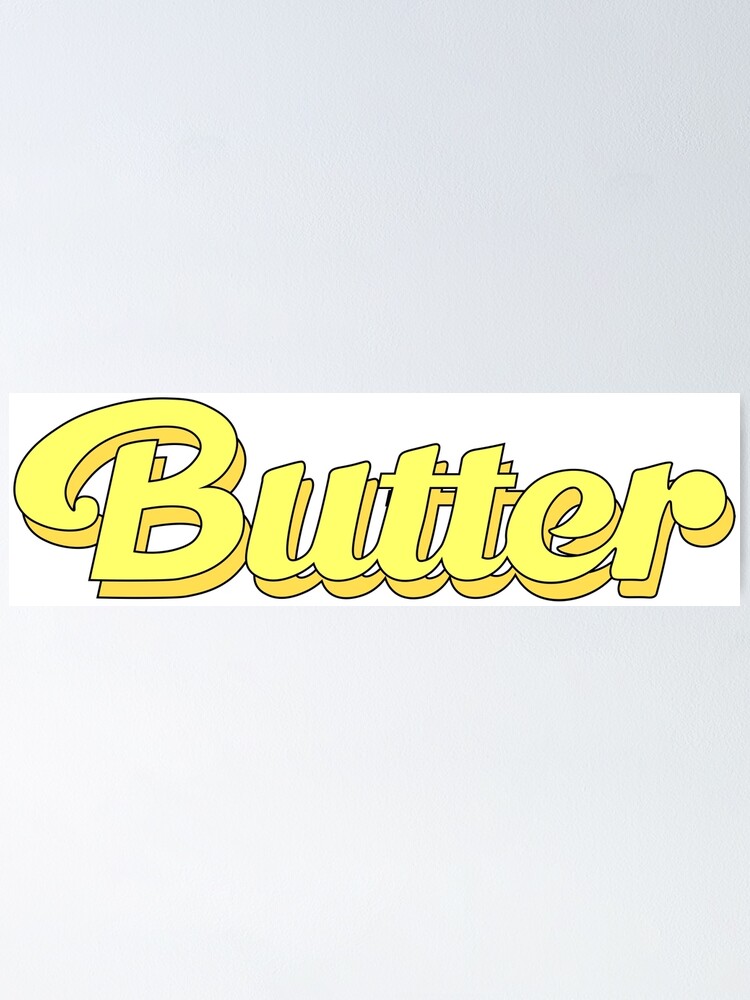 "BTS Butter Yellow Calligraphy" Poster by selisele Redbubble