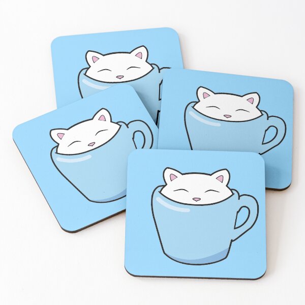 Item preview, Sweet cat sitting in a blue cup of coffee designed and sold by Purr95.