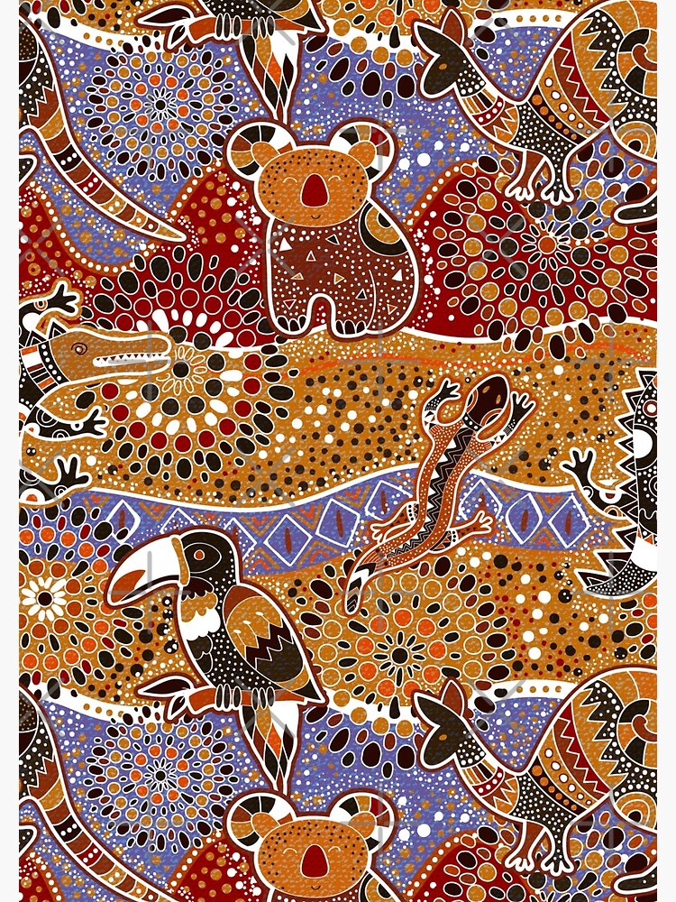 Harmonious colorful aboriginal pattern of australian animal by Sidouseller