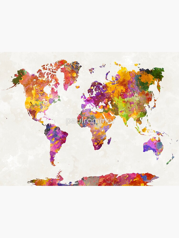 Póster Mapa Mundial En Acuarela De Paulrommer Redbubble 7213