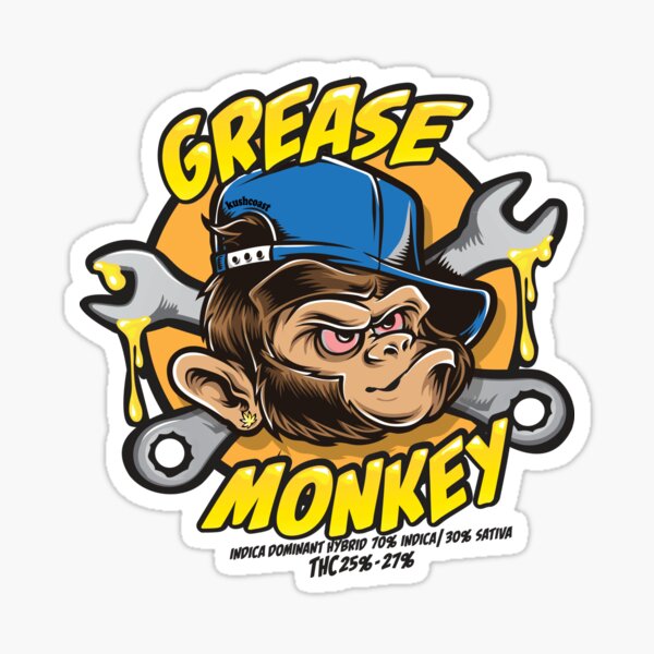 Grease Monkey Cannabis Strain Art  Sticker