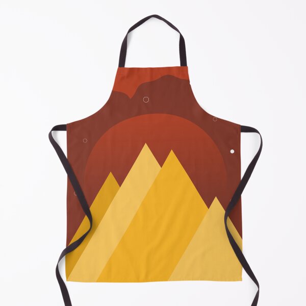 Item preview, YELLOW MOUNTAINS BROWN SKY - FALL VERSION MINIMALIST ILLUSTRATION Brown BG by MiraiDesigns designed and sold by miraidesigns.