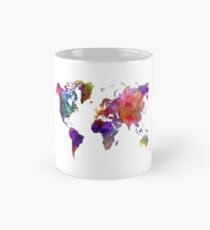 World map in watercolor Mug
