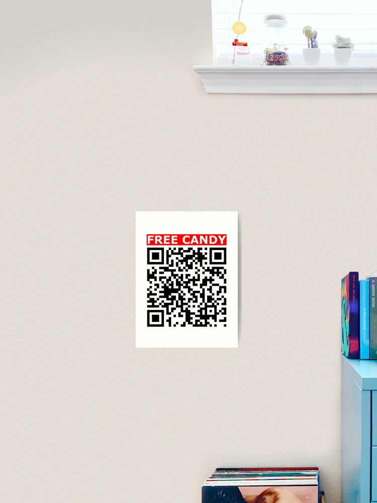 Rick roll - Free Candy  video never gonna give you up QR code |  Sticker