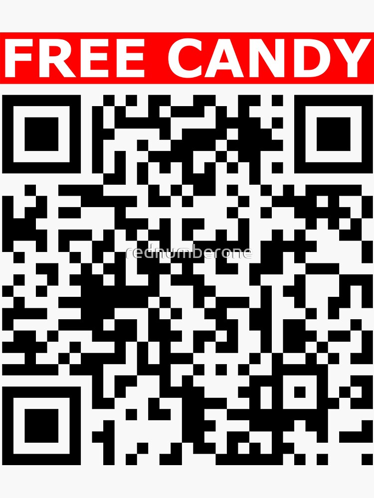 Rick roll - Free Candy  video never gonna give you up QR code |  Sticker