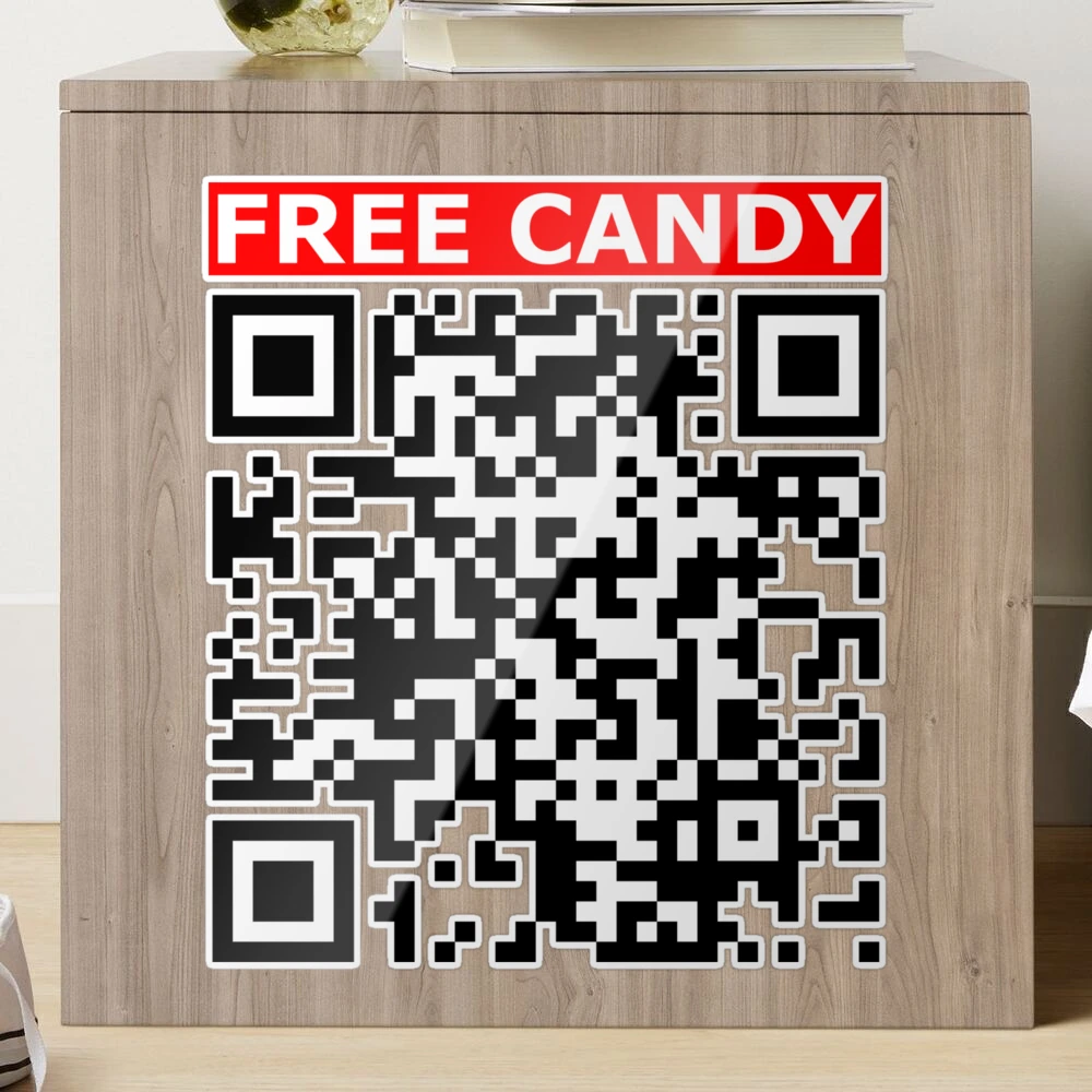 Rick Roll funny prank Video link readable QR Code 3x3 pattern white  fuchsia Magnet for Sale by rednumberone