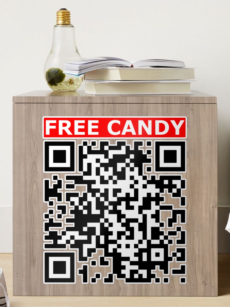 Rick roll - Free Candy  video never gonna give you up QR code |  Sticker