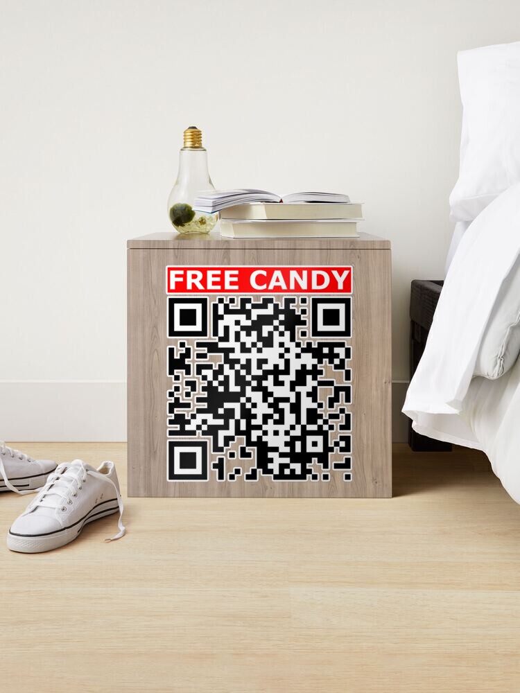 Rick roll - Free Candy  video never gonna give you up QR code |  Sticker