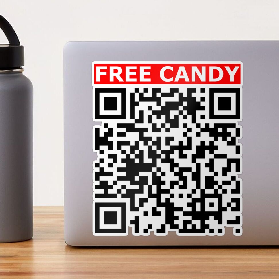 Rick roll - Free Candy  video never gonna give you up QR code |  Sticker