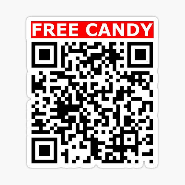 Rick roll - Free Candy  video never gonna give you up QR code |  Sticker