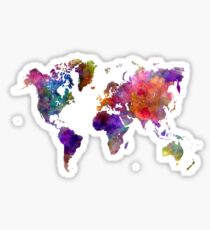 World map in watercolor Sticker