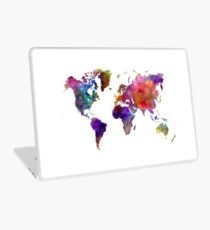 Weltkarte in Aquarell Laptop Skin