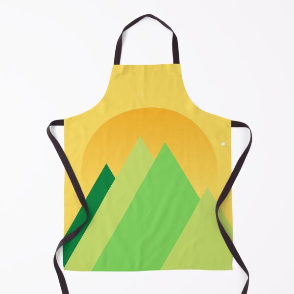 Item preview, GREEN MOUNTAINS YELLOW SKY - SUMMER VERSION MINIMALIST ILLUSTRATION Teal BG by MiraiDesigns designed and sold by miraidesigns.