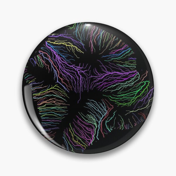Item preview, Hawaii River Basin Map in Rainbow Colours with Black Background designed and sold by GrasshopperGeo.