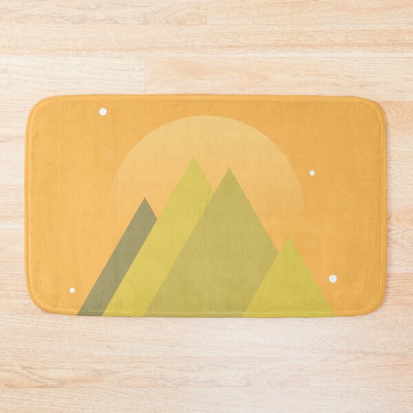 Item preview, MOSS GREEN MOUNTAINS ORANGE NIGHT SKY - SPRING VERSION MINIMALIST ILLUSTRATION Orange BG by MiraiDesigns designed and sold by miraidesigns.