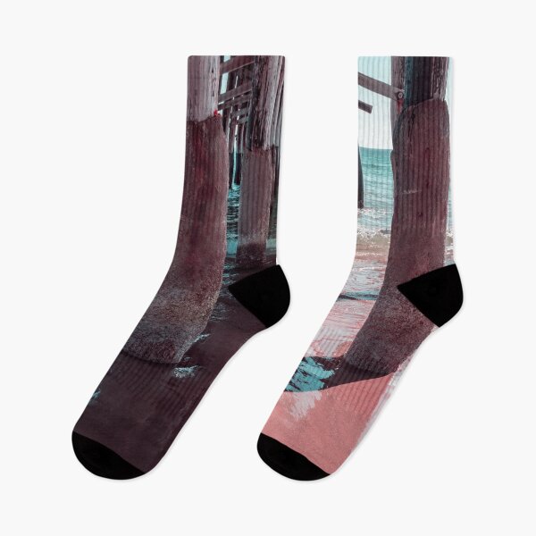 Item preview, Silky Reflections in Mint Greens and Pinks - Californian Cool Under the Newport Beach Pier designed and sold by Georgia Mizuleva.