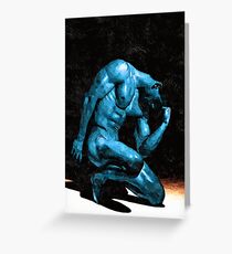 Turquoise Thinker (Original Sold - available in Limited Edition 1 of 25) Greeting Card