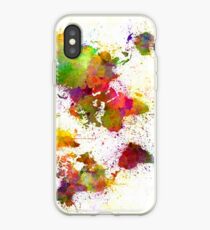 World map in watercolor iPhone Case