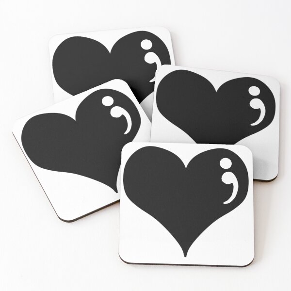 Item preview, Semicolon mental illness awareness in heart designed and sold by XLesserPandaX.