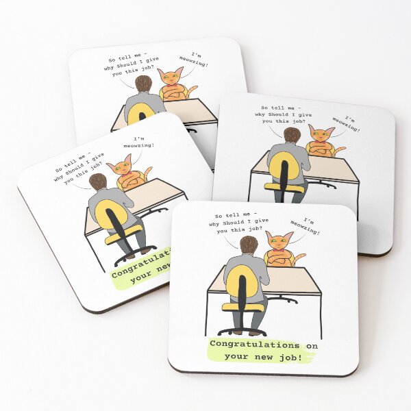 Item preview, Congratulations new job role, job interview, funny cat, hilarious designed and sold by suzcreate.
