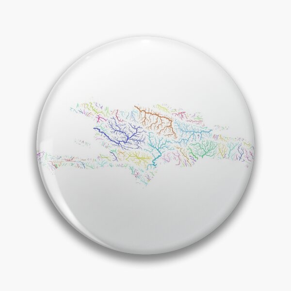 Item preview, Hispaniola River Basin Map in Rainbow Colours with White Background designed and sold by GrasshopperGeo.