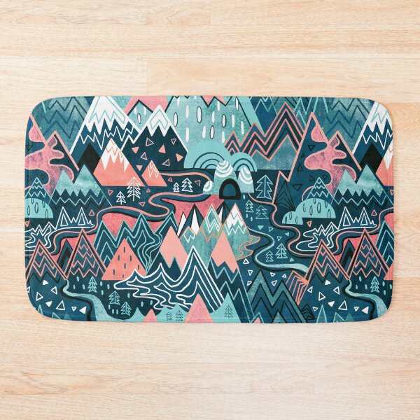 Item preview, Maximalist Mountain Maze - Pastel Pink & Aqua designed and sold by TigaTiga.