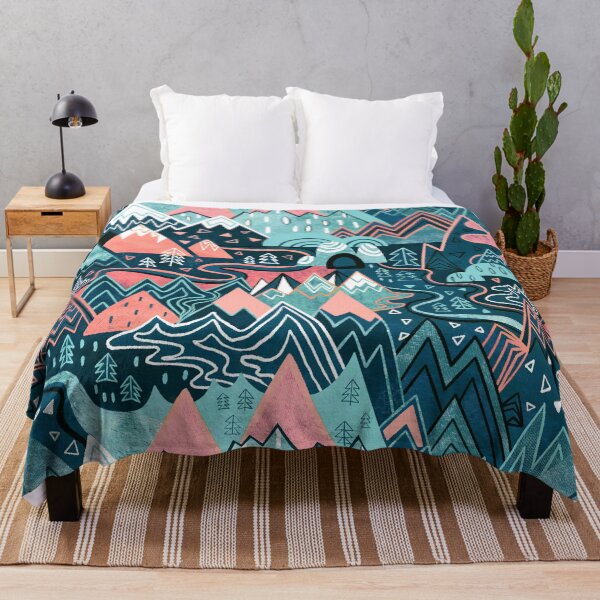 Item preview, Maximalist Mountain Maze - Pastel Pink & Aqua designed and sold by TigaTiga.