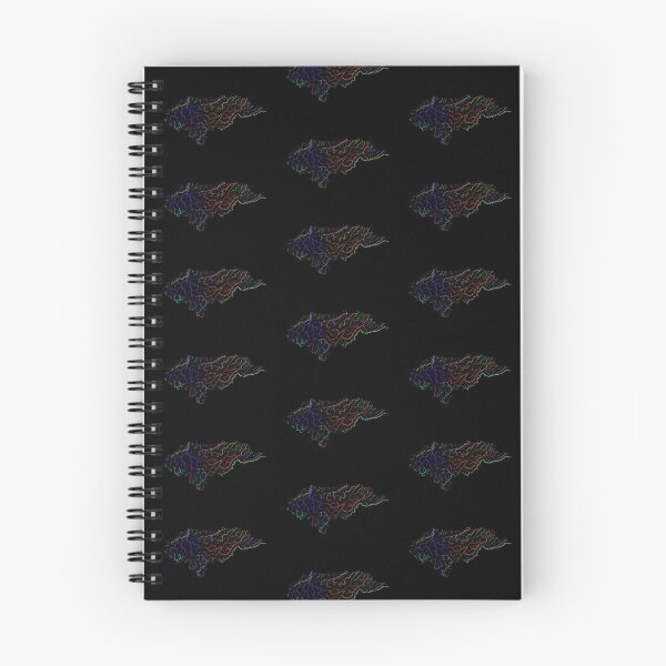 Item preview, Honduras River Basin Map in Rainbow Colours with Black Background designed and sold by GrasshopperGeo.