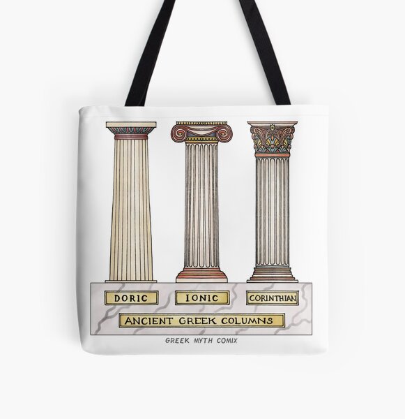 Polychrome Ancient Greek Column orders All Over Print Tote Bag