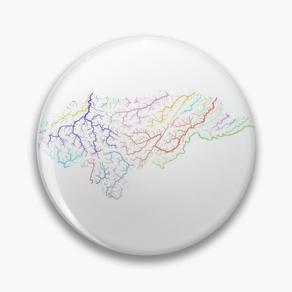 Item preview, Honduras River Basin Map in Rainbow Colours with White Background designed and sold by GrasshopperGeo.