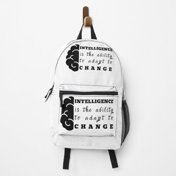 Item preview, Intelligence is the ability to adapt to Change (Black Text with Brain) - Stephen Hawking inspiration quote designed and sold by CaitU.