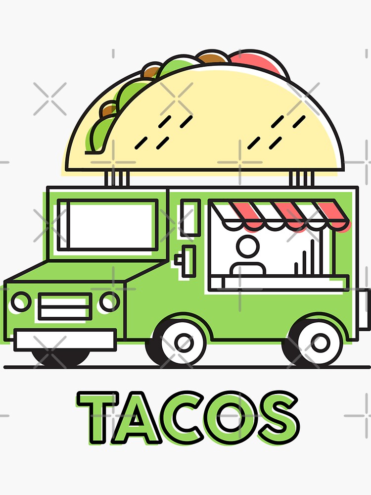 "Food Trucks Tacos" Sticker by KovzUniverse Redbubble