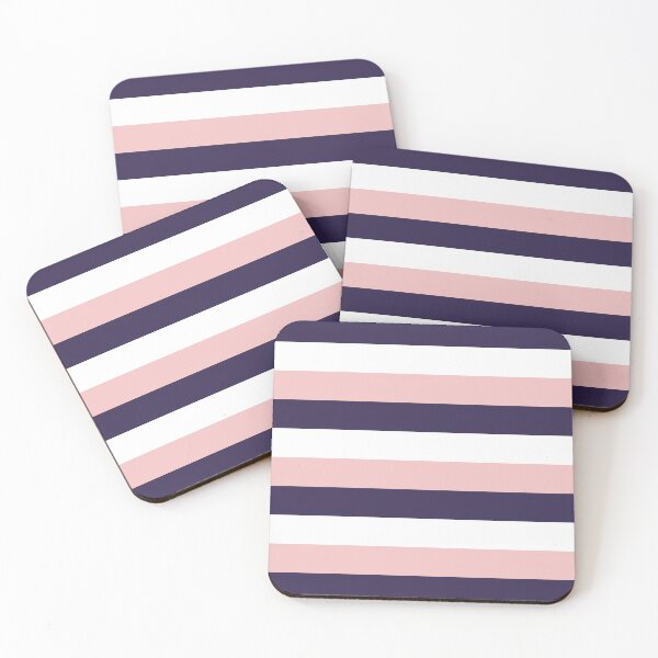 Item preview, 3 Large NAVY BLUE, BABY PINK and WHITE Horizontal STRIPES designed and sold by RachelMacht.