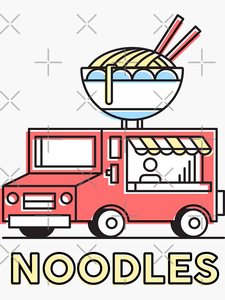 &ldquo;Food Trucks - Noodles&rdquo; Sticker by KovzUniverse | Redbubble