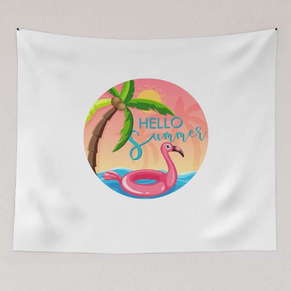 Item preview, Pink Flamingo Hello Summer designed and sold by jonrdesign.