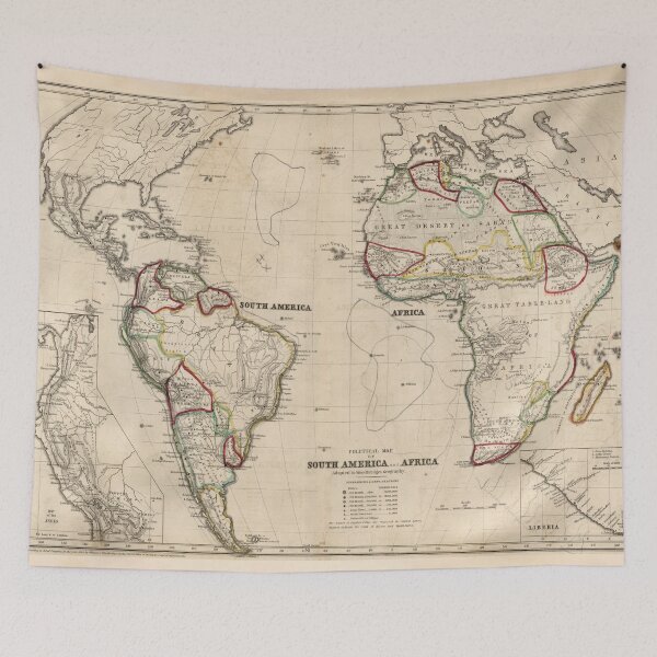 Item preview, Old Atlantic Ocean Map (1849) Vintage Nautical Chart designed and sold by BravuraMedia.