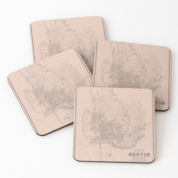 Item preview, Old Austin TX Map (1885) Vintage Texas Capital City Atlas designed and sold by BravuraMedia.