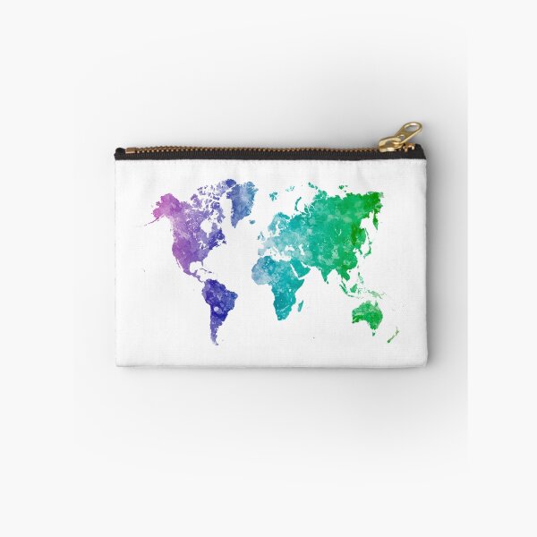 Item preview, World map in watercolor multicolored designed and sold by paulrommer.