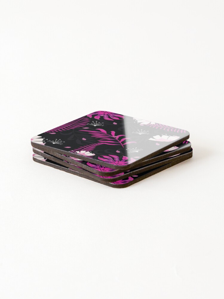 Thumbnail 4 of 5, Coasters (Set of 4), Flowy Floral Pattern designed and sold by Pro-castinator.