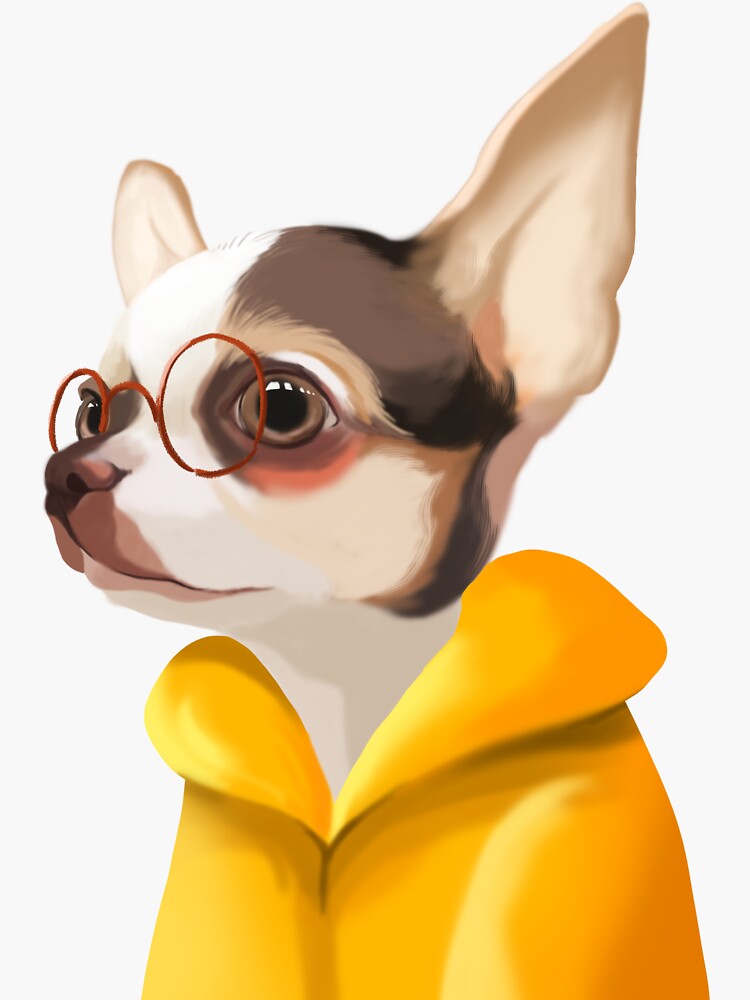"cute dog with glasses" Sticker for Sale by tinntetuki Redbubble