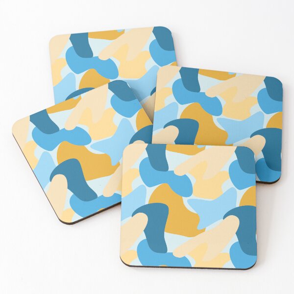 Item preview, abstract blue yellow blobs designed and sold by Taemini.