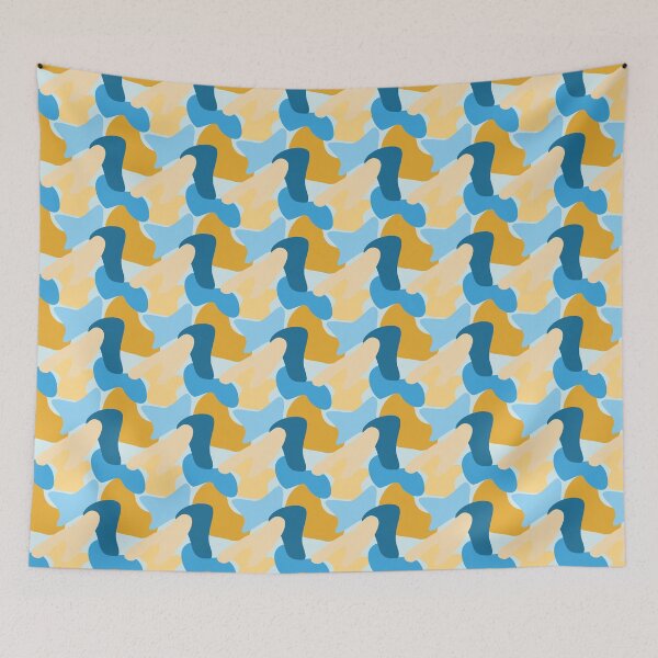 Item preview, abstract blue yellow blobs designed and sold by Taemini.