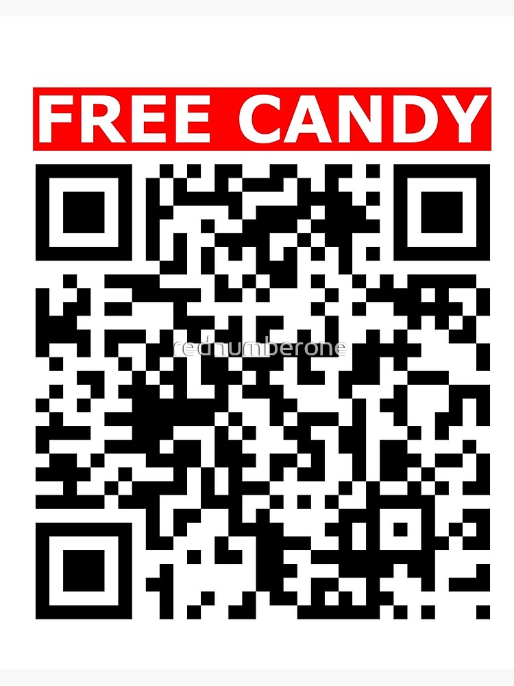Rick roll - Free Candy  video never gonna give you up QR code |  Sticker