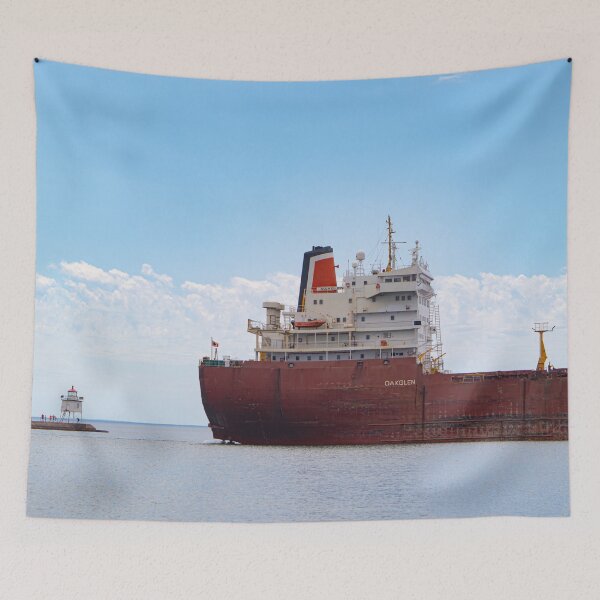 Item preview, Lighthouse and Lake Freighter designed and sold by HeuringGallery.