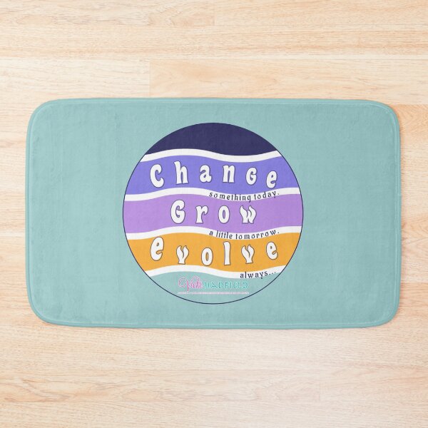 Item preview, Change Grow Evolve : Inspirational Quote - mustard mauve teal Wavy Retro Sunset in Circle ~ Vicki Hadfield designed and sold by Printable Pressies.