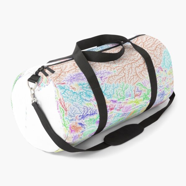 Item preview, India and China River Basin Map in Rainbow Colours with White Background designed and sold by GrasshopperGeo.