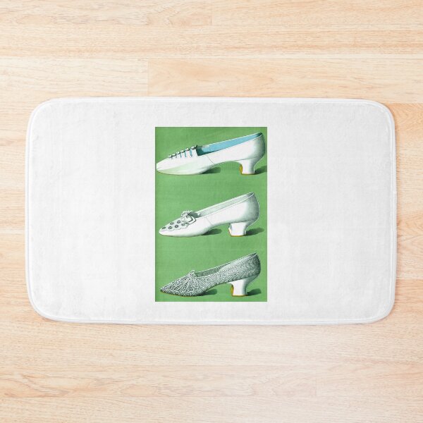 Item preview, Vintage White Wedding Shoes on Green with Orange and Blue Accents designed and sold by kmcs.