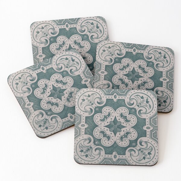 Item preview, Green flower, Portuguese tile - Azulejo  designed and sold by SaltedFreckles.