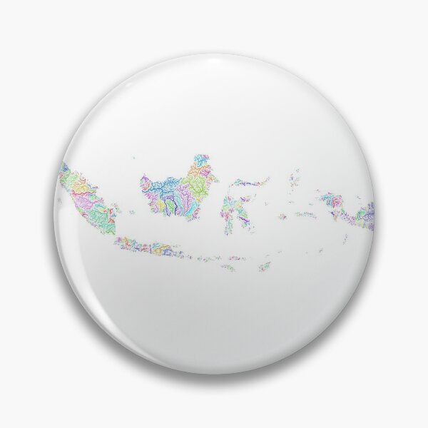 Item preview, Indonesia River Basin Map in Rainbow Colours with White Background designed and sold by GrasshopperGeo.